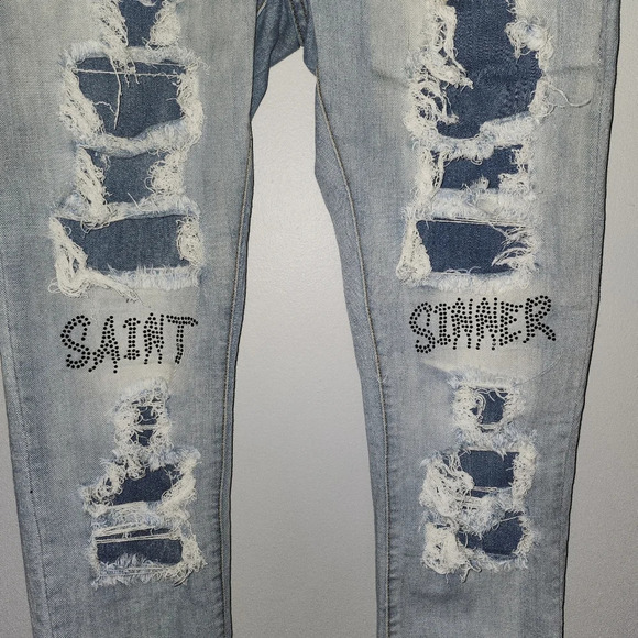 Focus men's jeans distressed blue size 36×32 - Picture 9 of 10